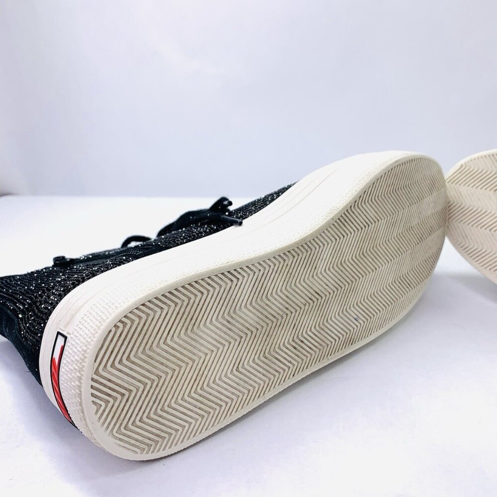 Steve Madden Berker Black Rhinestone high-top Platform Sneakers Size 9 - Picture 7 of 13